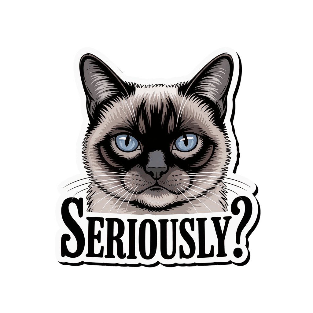 Seriously? Siamese Cat Sticker