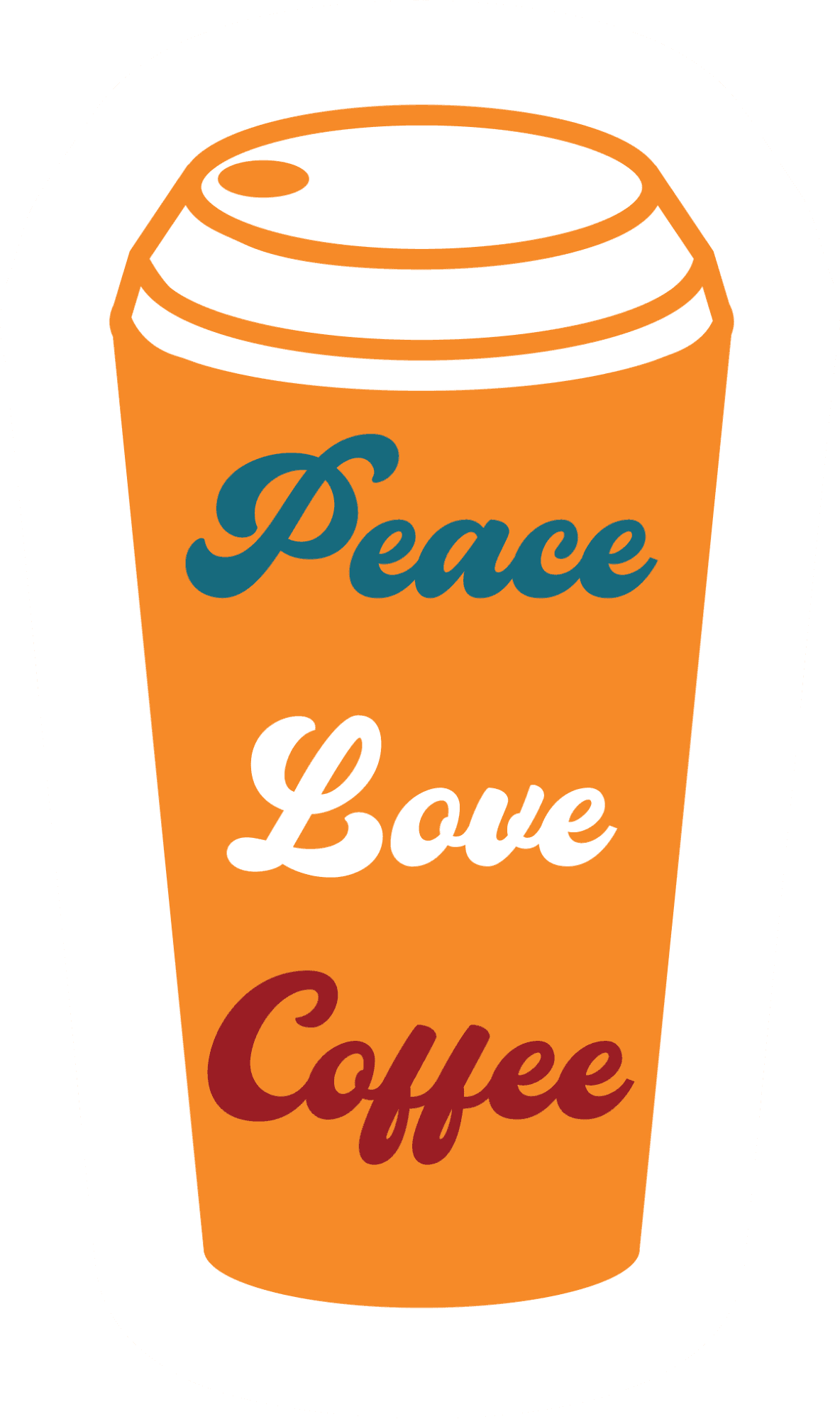 Peace Love Coffee Cup Sticker