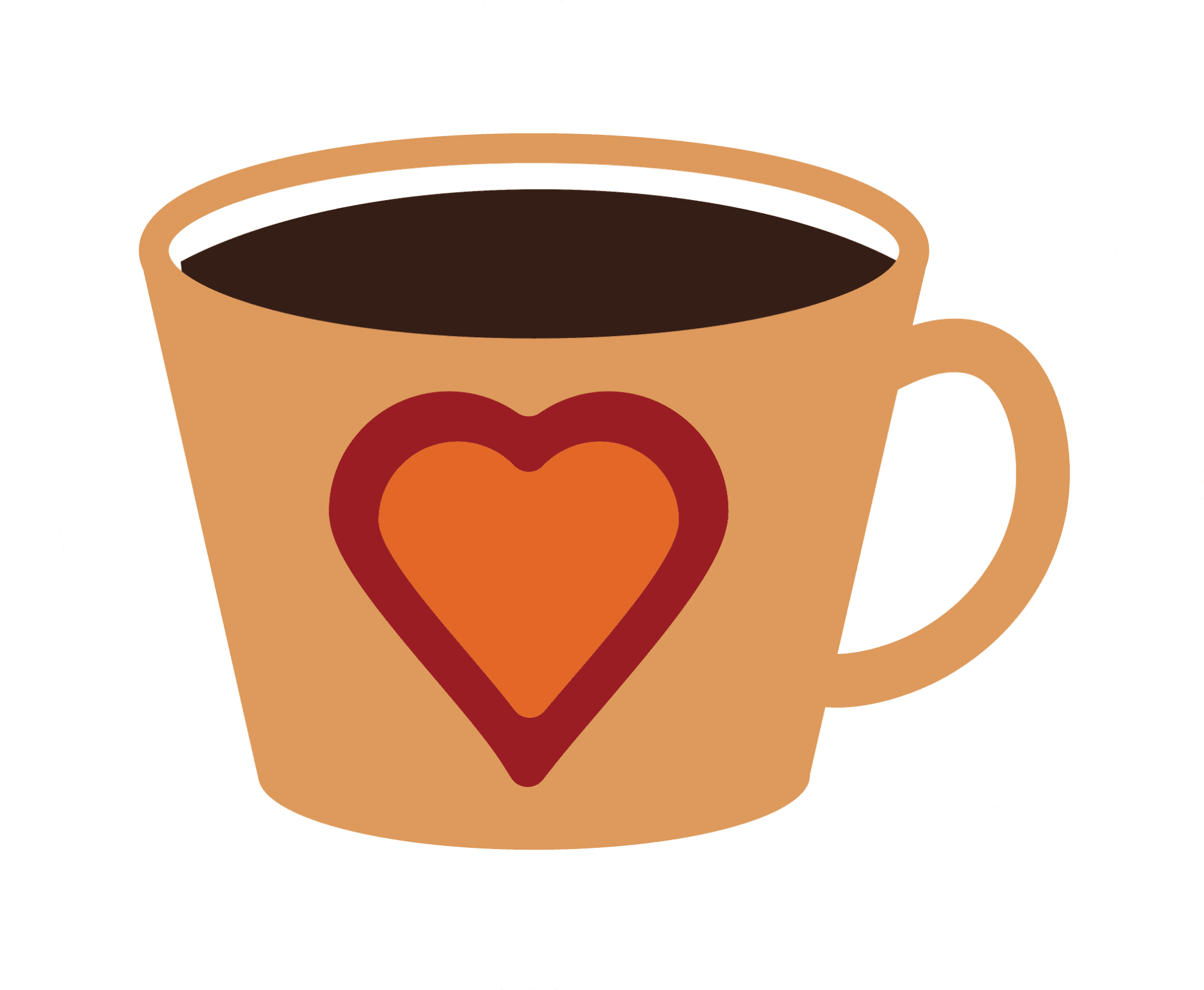 Coffee Mug with Heart Sticker