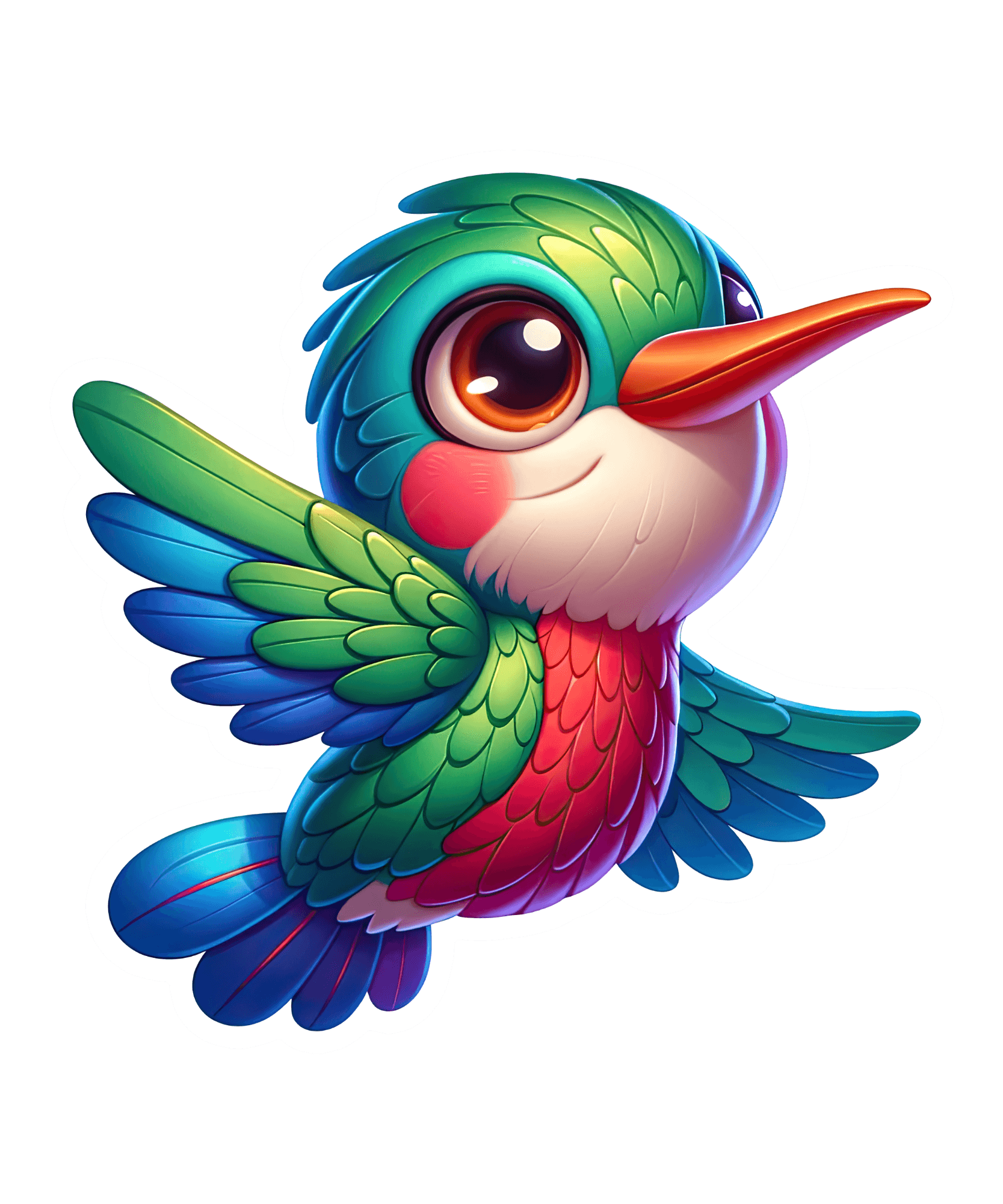 Chubby Cheeked Hummingbird Sticker