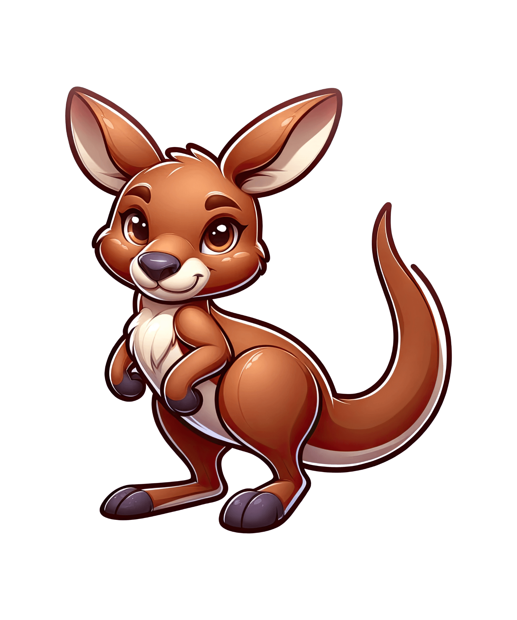Cute Cartoon Kangaroo Sticker
