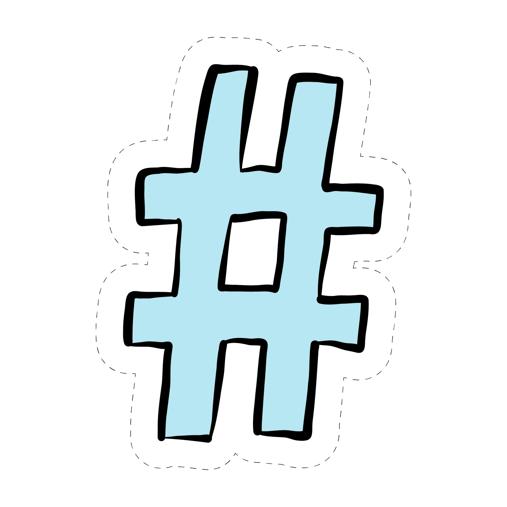 Baby Blue Hashtag Sticker