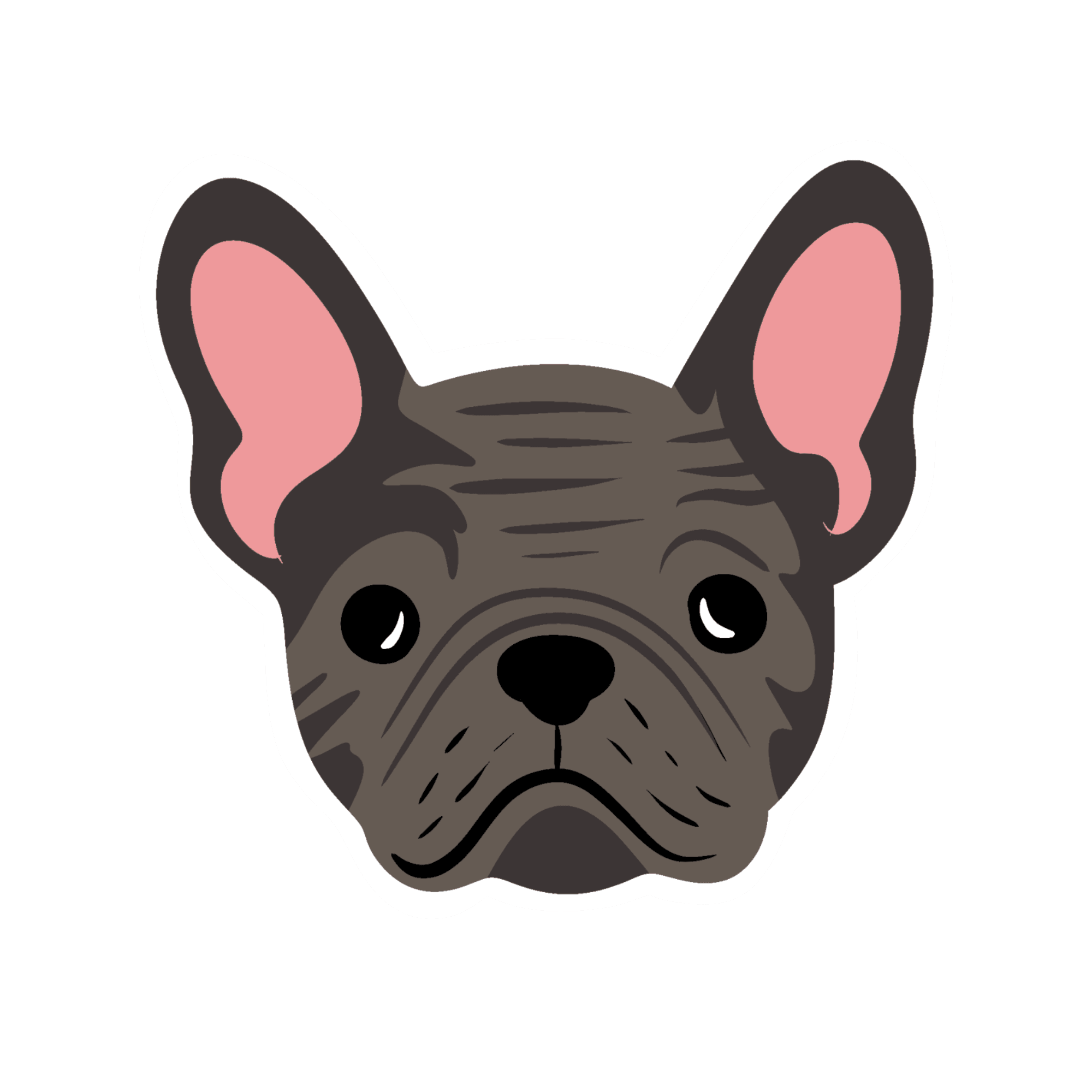 Blue French Bulldog Face Sticker