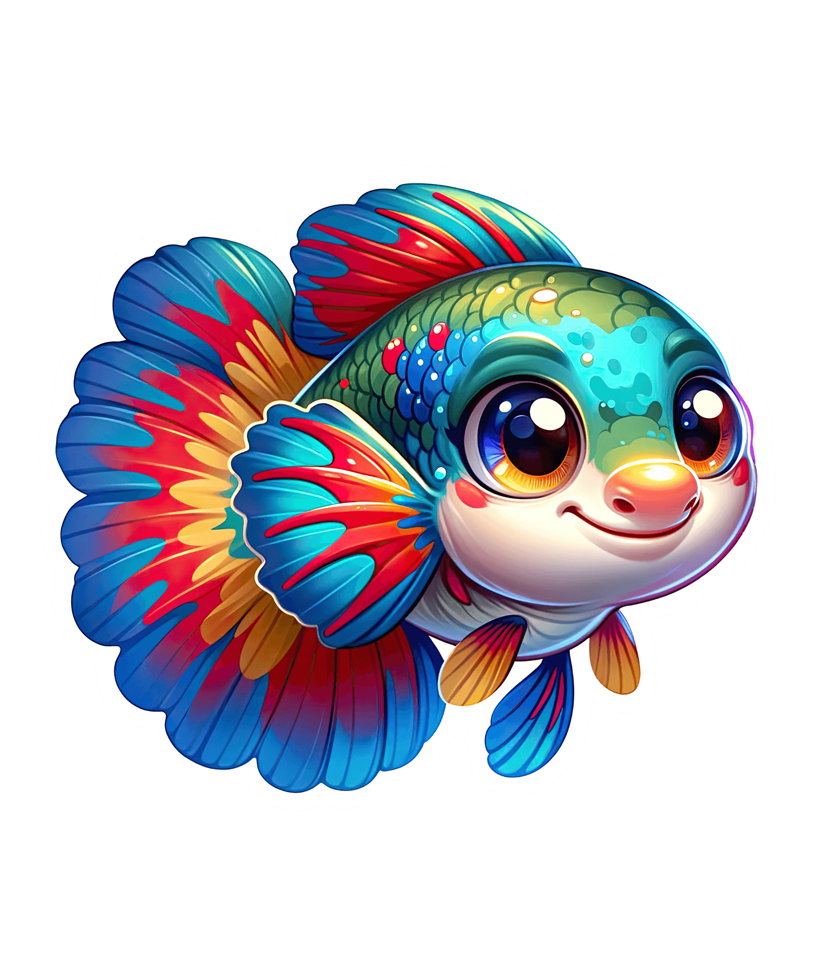 Big-Eyed Betta Fish Sticker