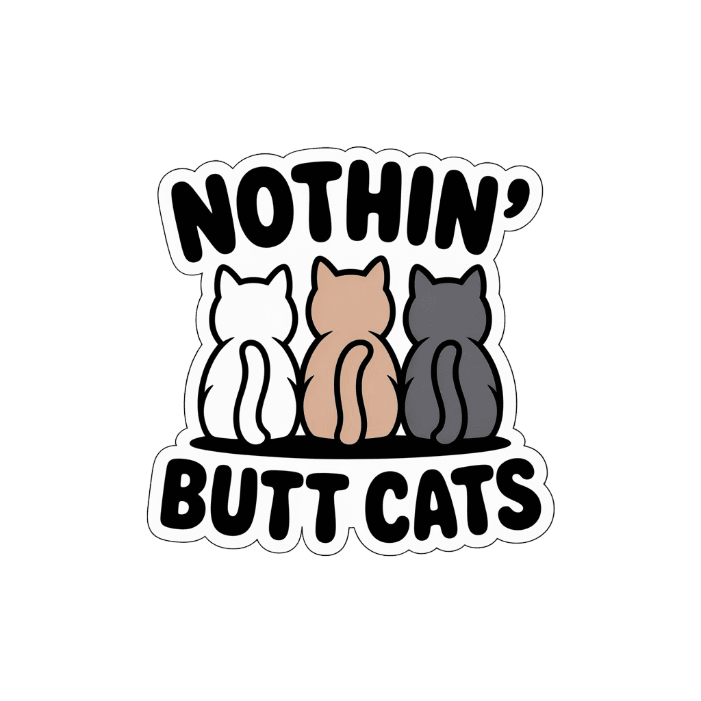 Nothin' Butt Cats Funny Cat Pun Sticker